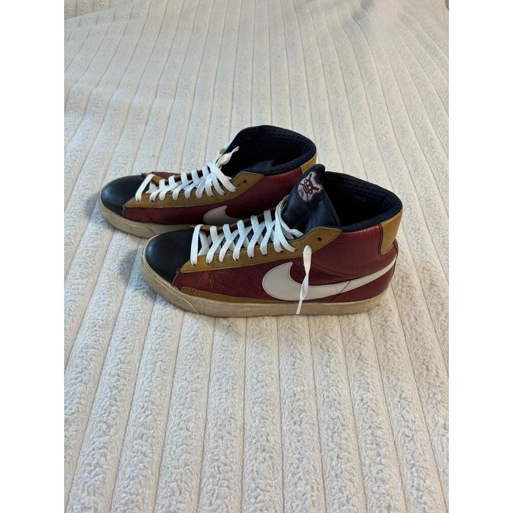 Nike Blazer High Hi Premium Obsidian Red White Mens Size 9 Sneakers 312457-411